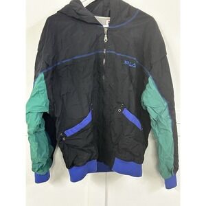Vintage‎ FILA Colorblock Windbreaker Jacket - Men's M - 90s Hooded